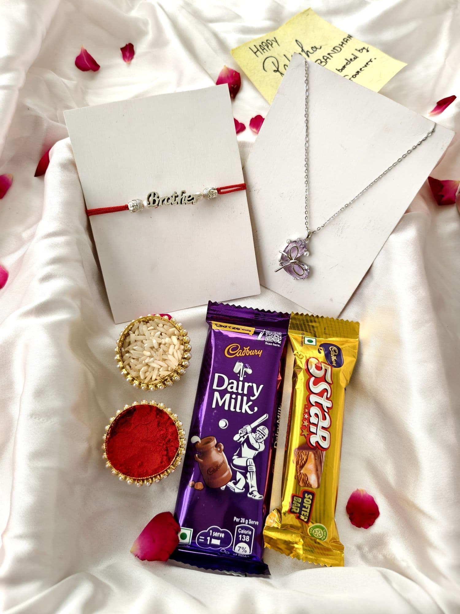 Brotherly Love: Handmade Rakhi Hamper with Bonus Chocolate Treats