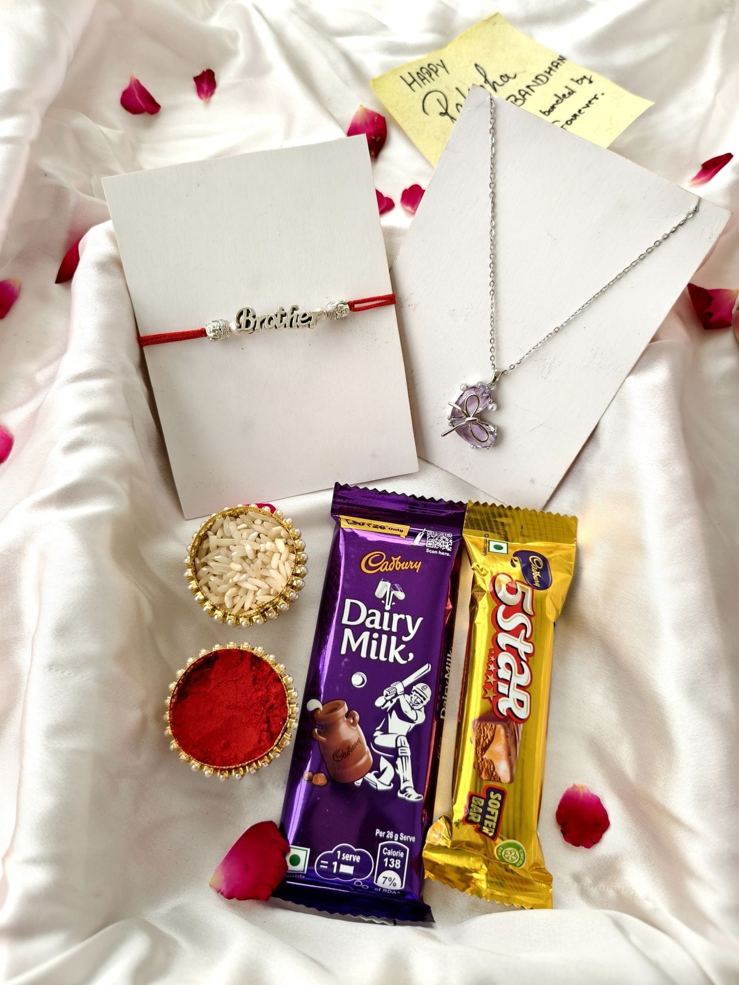 Brotherly Love: Handmade Rakhi Hamper with Bonus Chocolate Treats