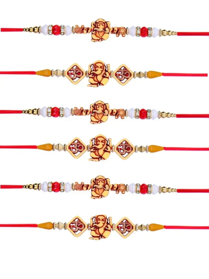 Premium Ganesh Om Rakhi Combo Set for Brothers (Pack of 6)