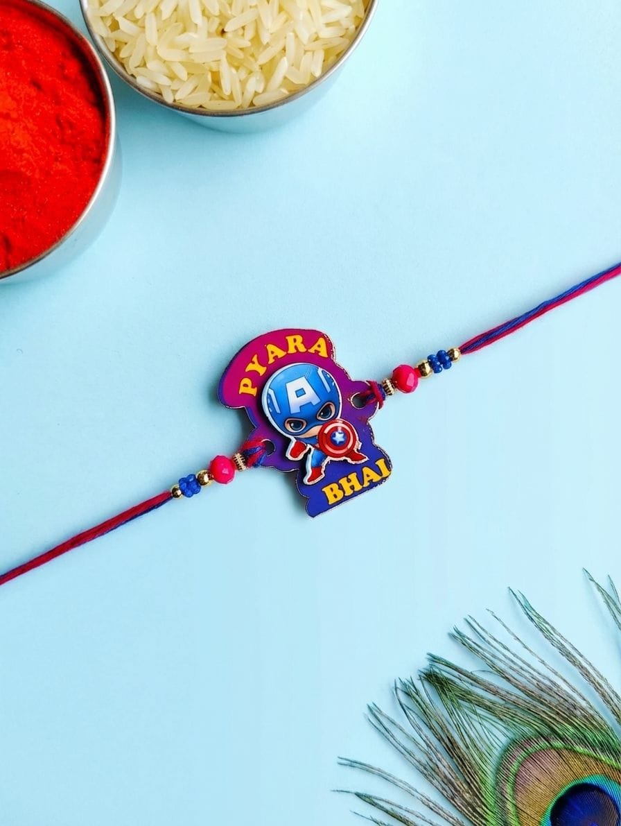 Captain America Pyara Bhai Rakhi for Kids
