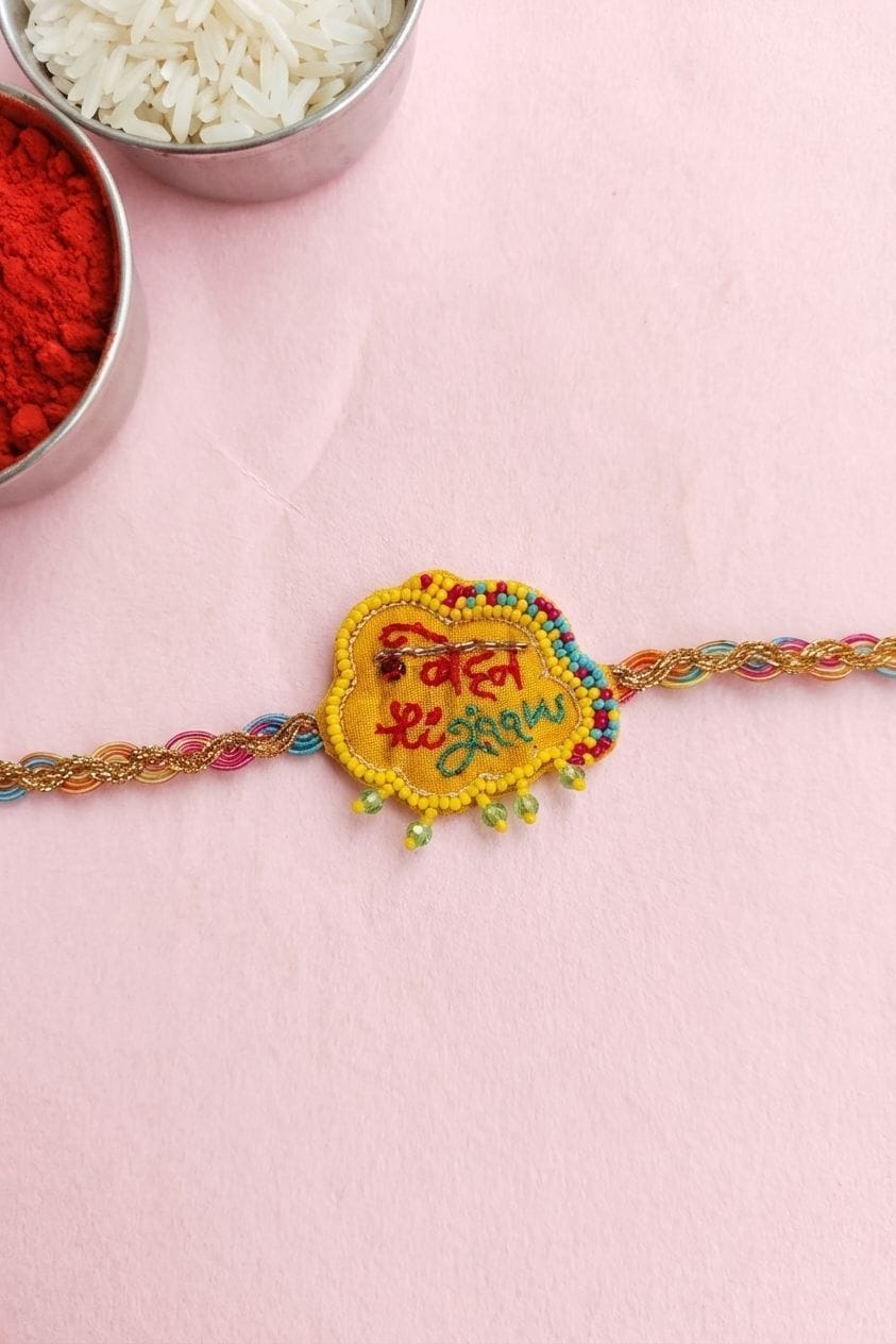 Handcrafted Behan ki Jaan Bhai Rakhi with Traditional Bead Work