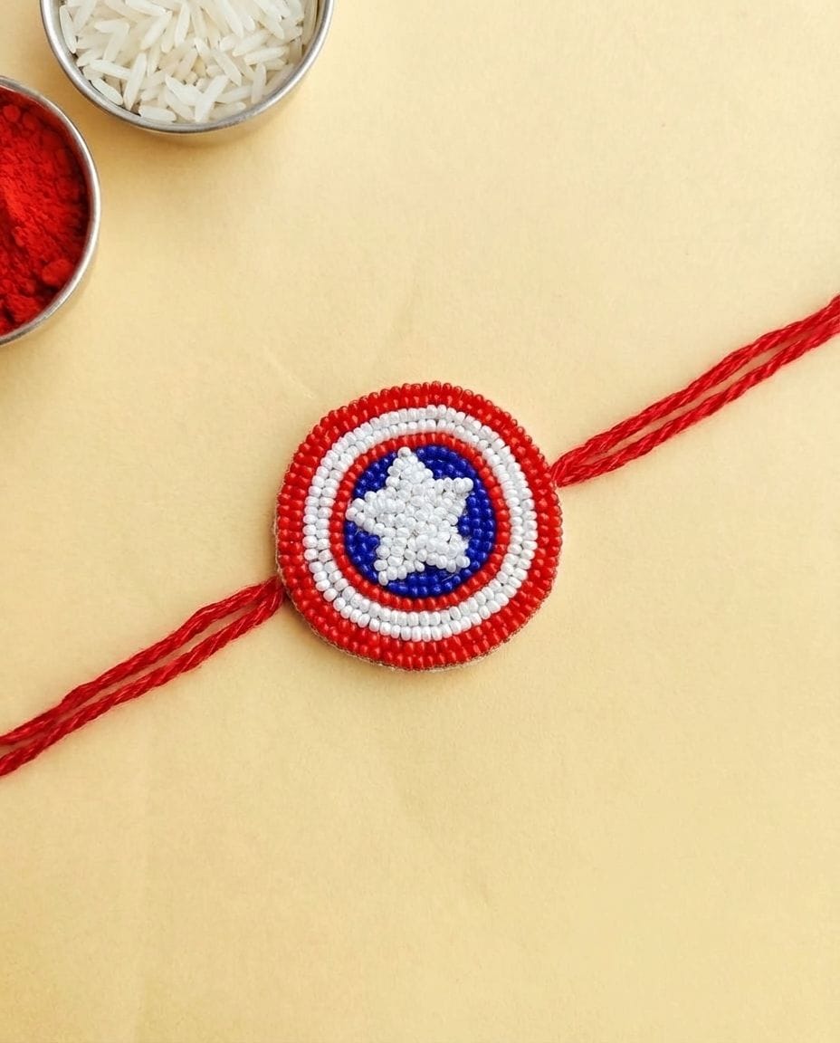 Handcrafted Captain America Kids Rakhi - A Special Avenger for Your Brother