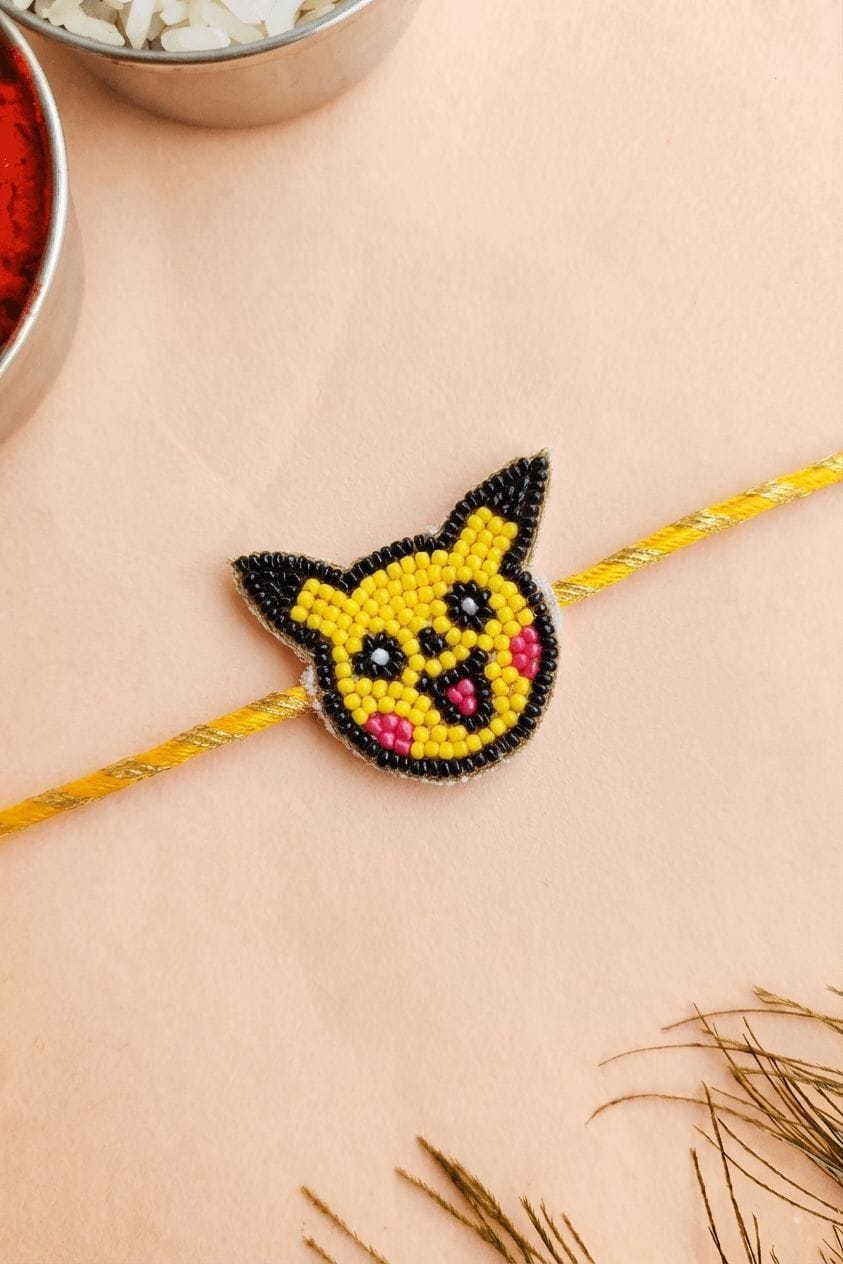 Premium Handmade Pikachu Rakhi for Kids brothers