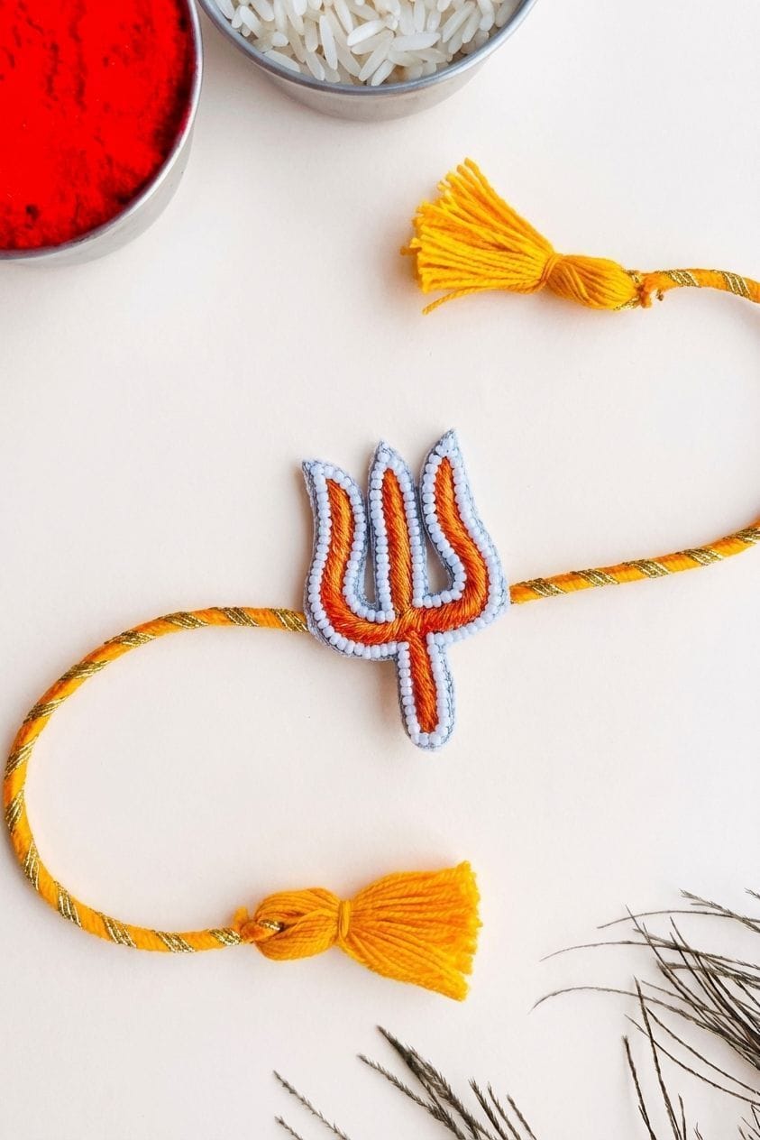 Spiritual Trishul Rakhi for Little Brother