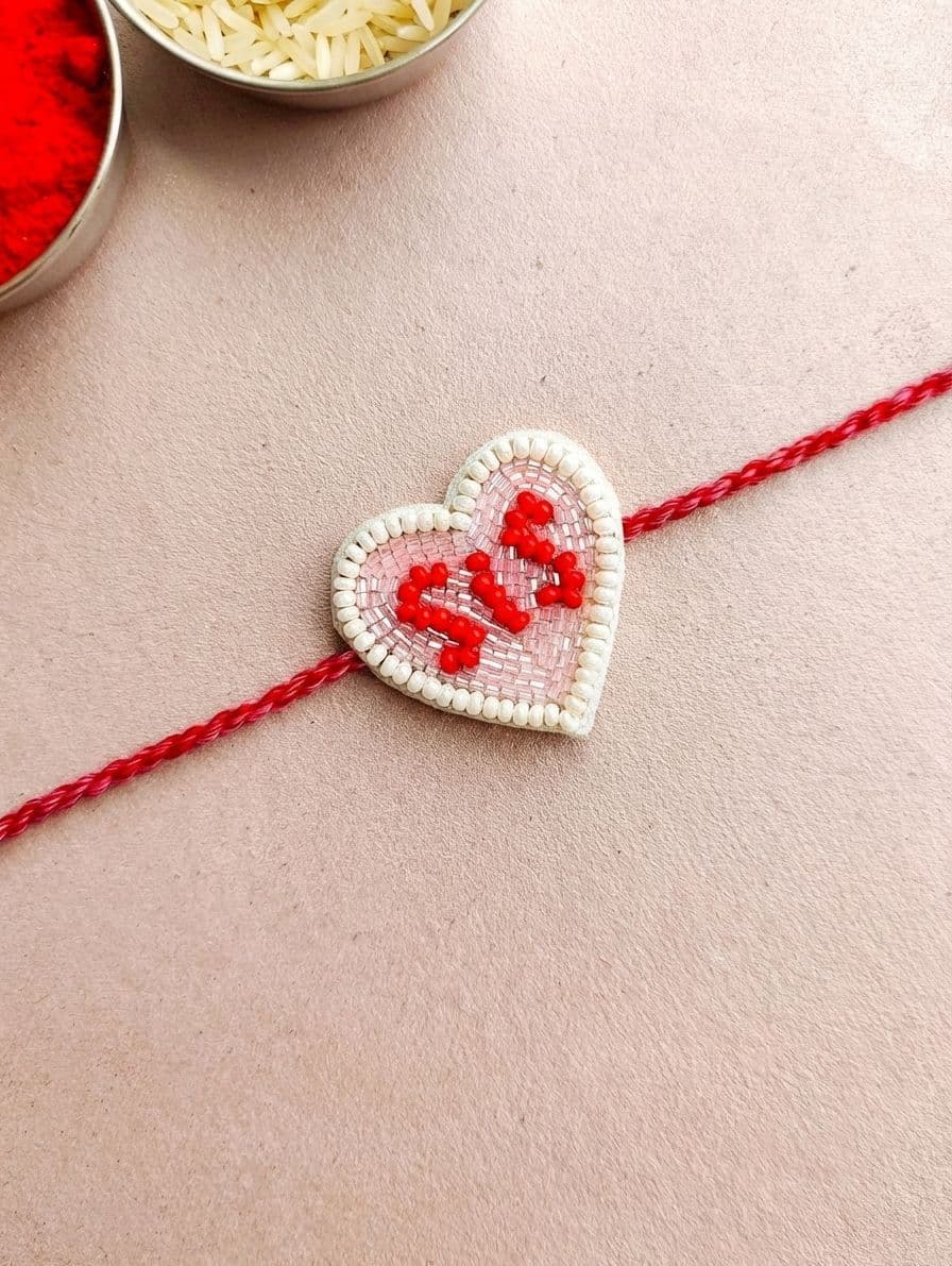 Handmade Heart-Shaped Sister Rakhi for Kids