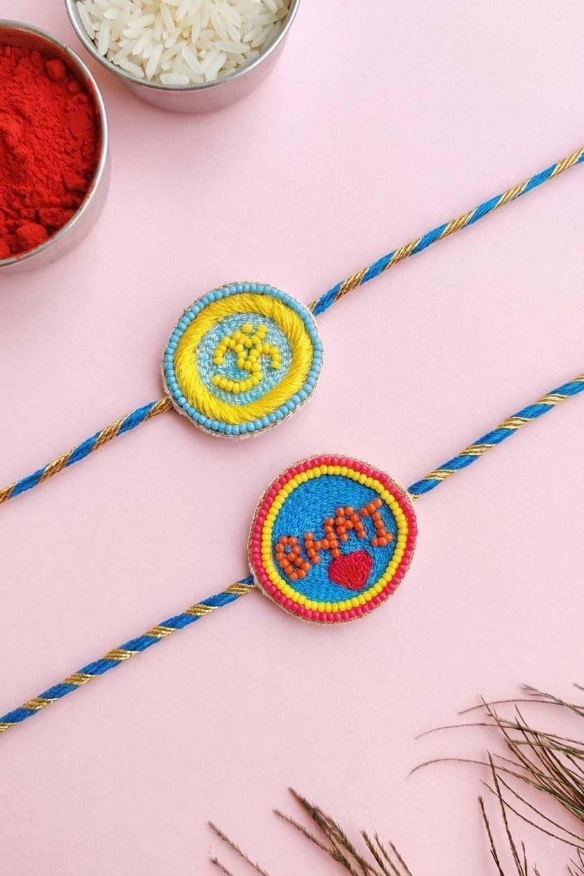 Bhaiya Bro Rakhi Combo Set with Handmade Beaded Design