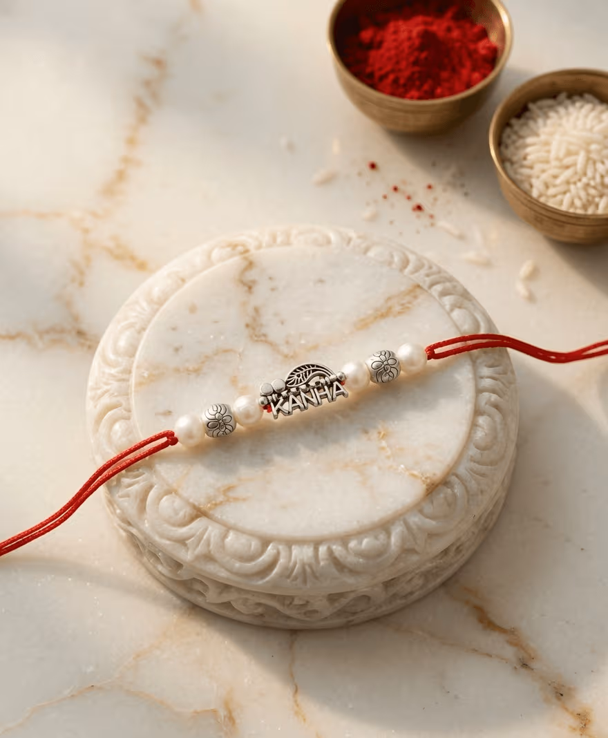 Handcrafted Silver Oxidised Rakhi: Designer Festival Gift for Brother