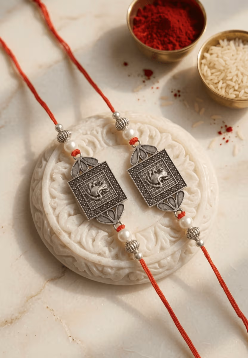 Brother's Delight: Oxidised Silver Rakhi Collection