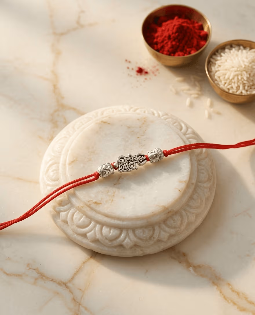 Handcrafted Silver Oxidised Rakhi: A Festive Band for Brother