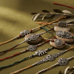 Oxidised Silver Rakhi